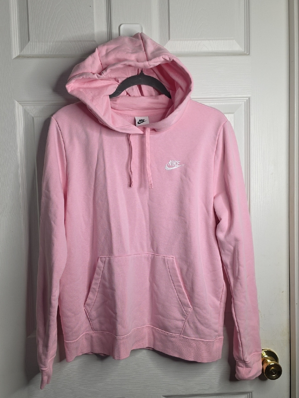 Nike Light Pink Pullover Hoodie with White Swoosh